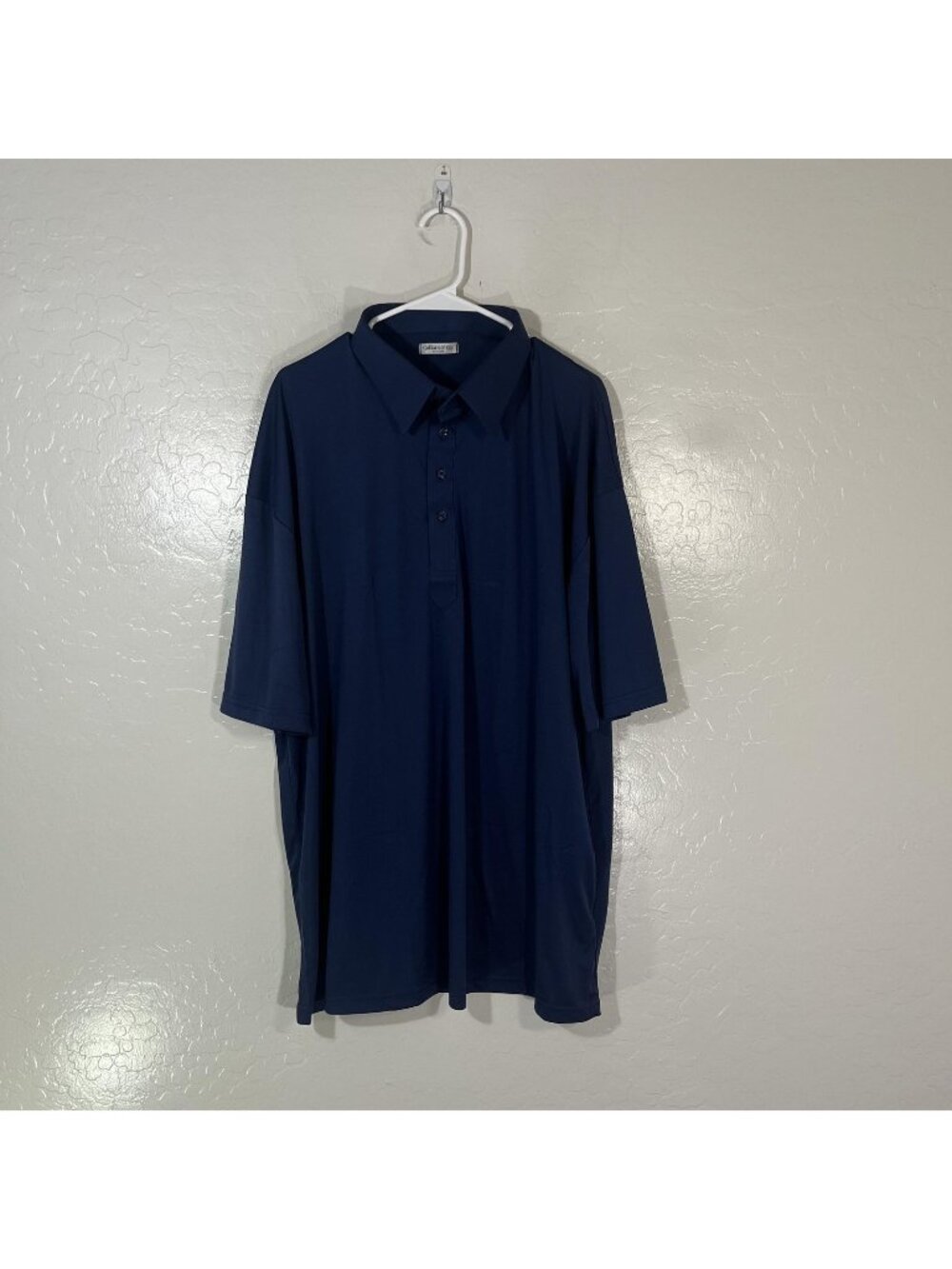 Collars & Co. Polo Shirt Mens 3XL Blue Solid Dress Collar Lightweight Knit Top